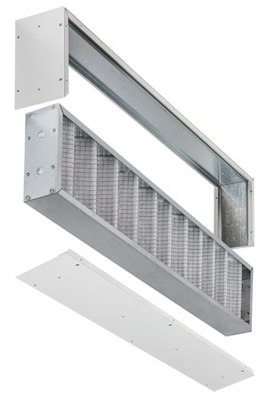 Sezione filtrante aria con filtro ondulato